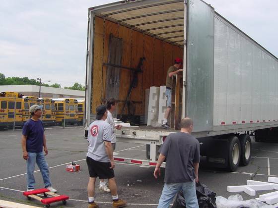 Unloading the truck delivery