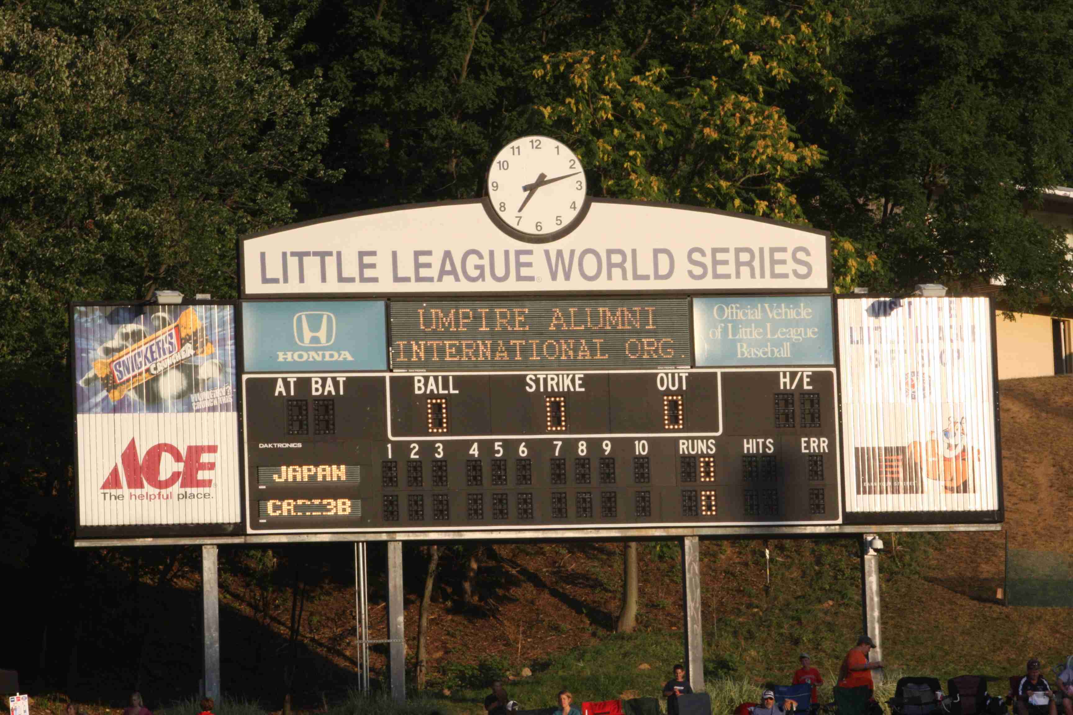 LLWSUAI on the scoreboard