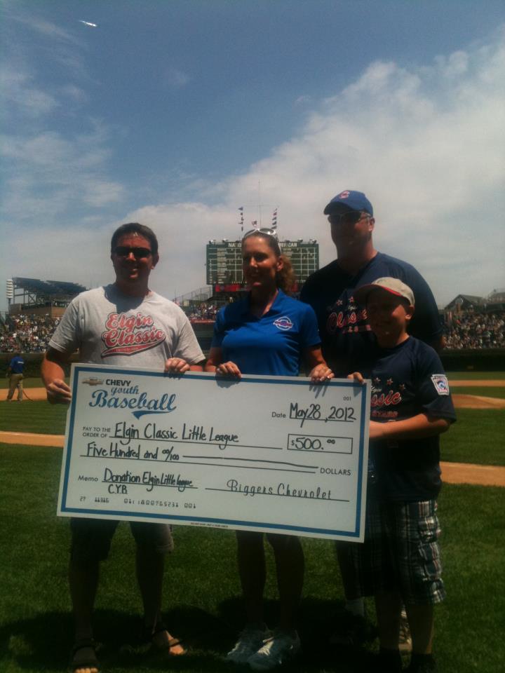 Chevy Youth Baseball Check Presentation at Wrigley Field