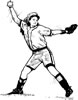 Softball pitcher black and white