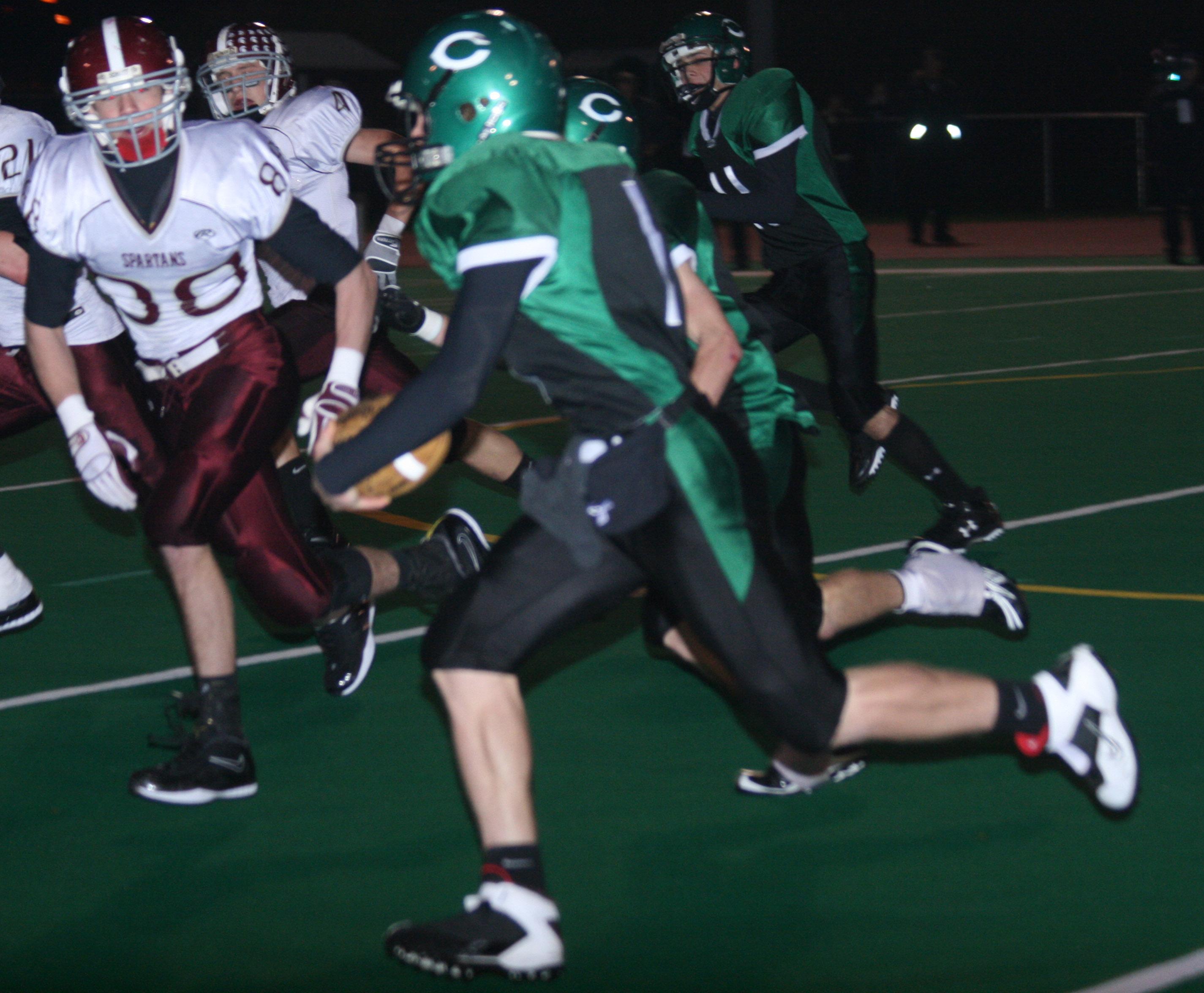 Tyler Lawlor runs v Burnt Hills