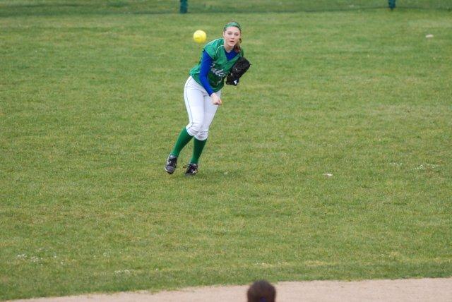 Kayla firing it in from the outfield