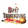 happy thanksgiving with falling leaves