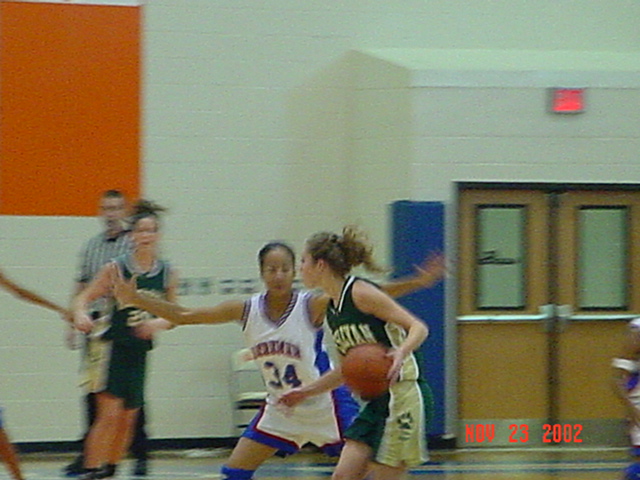 Nikki looks to pass vs. Berkmar