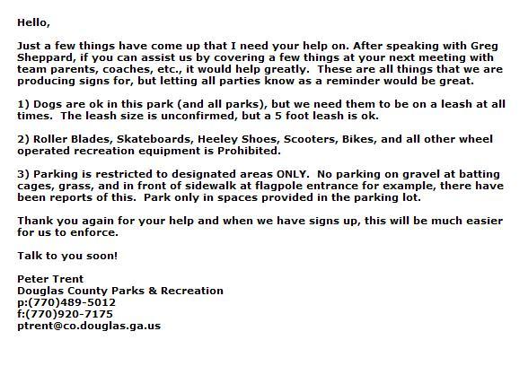 Notice on Rules of Park