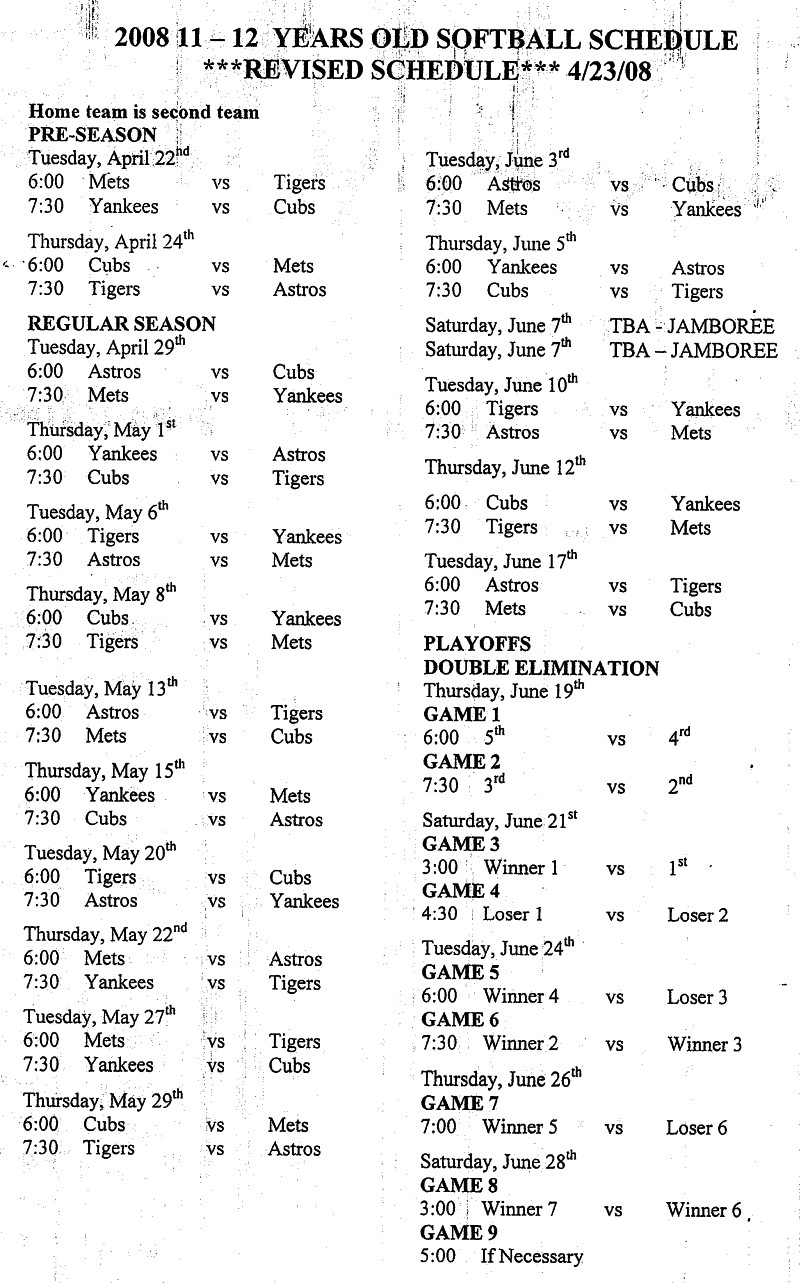 Soft08=11-12 Schedule