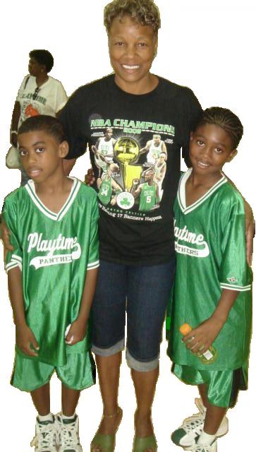 Kels & A9 with NBA Mom