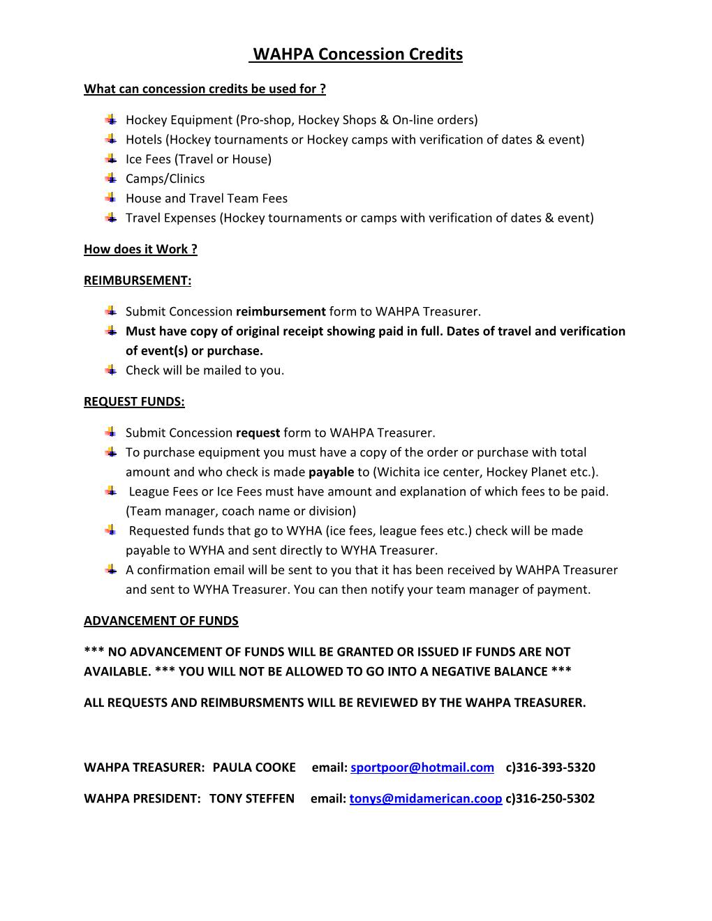 Concession Credit Rules