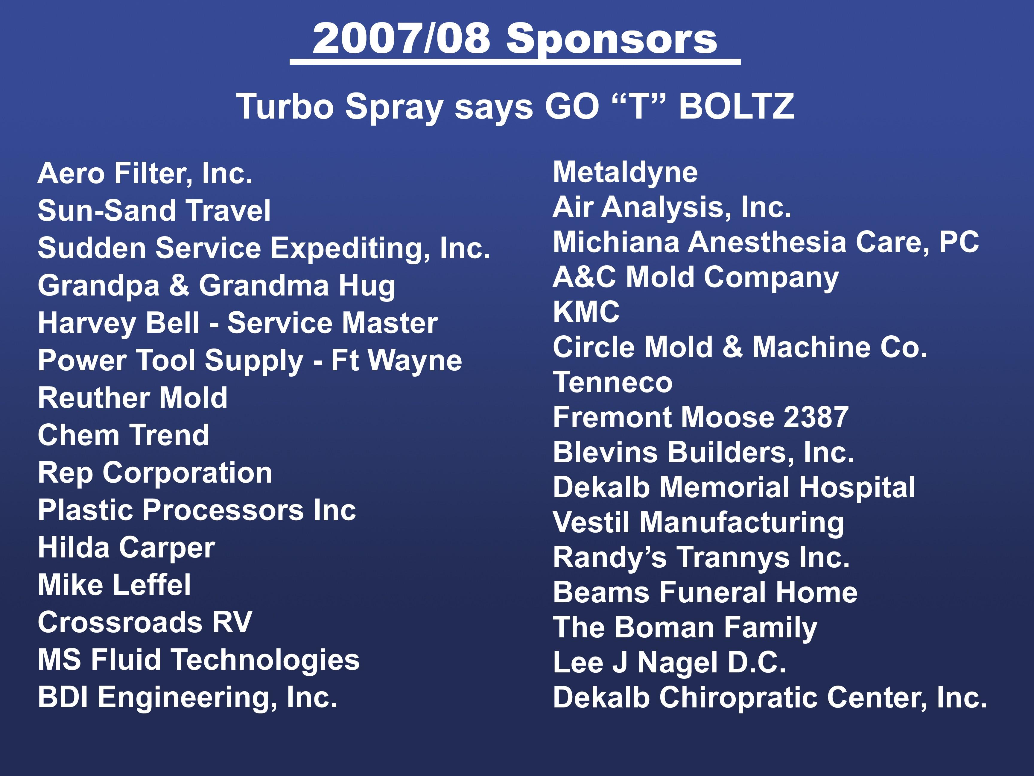 14U & 16U 2007-08 Sponsors