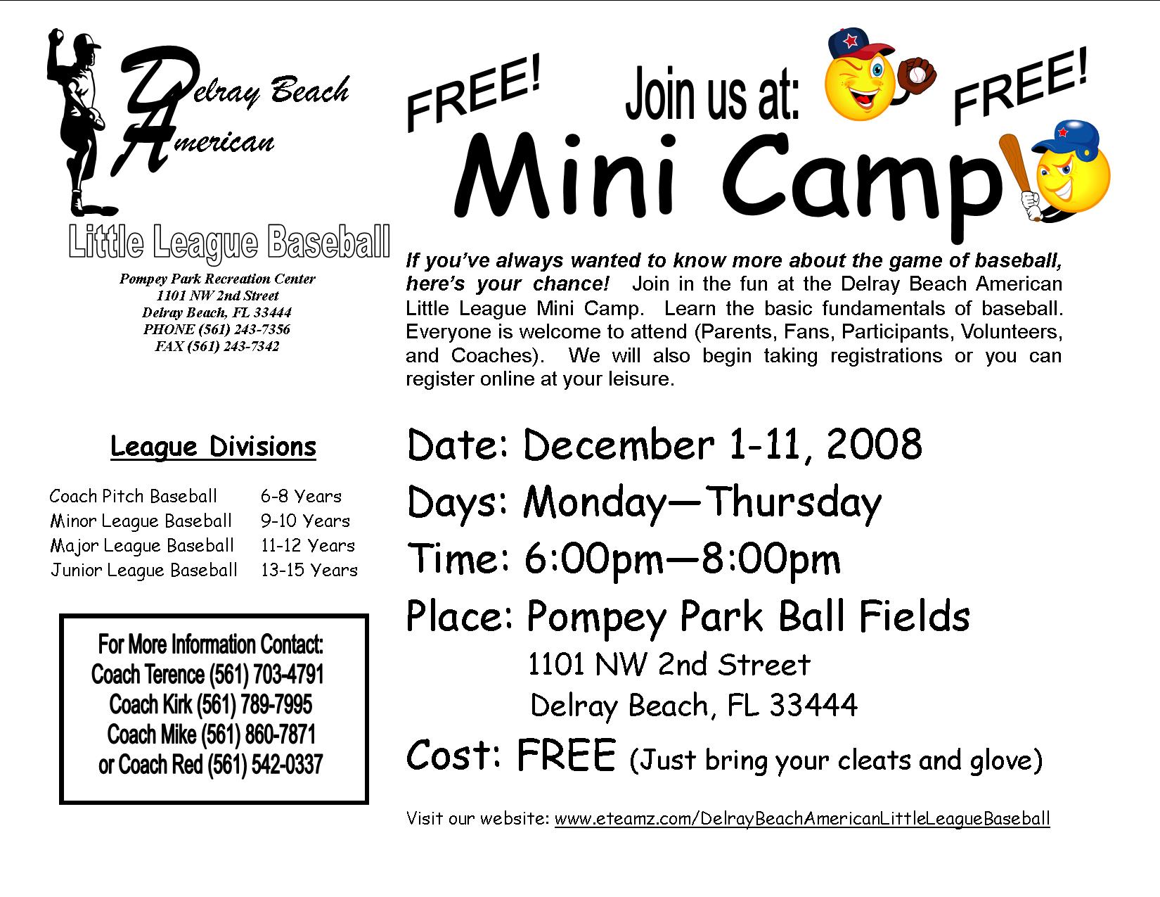 Mini Camp Flyer