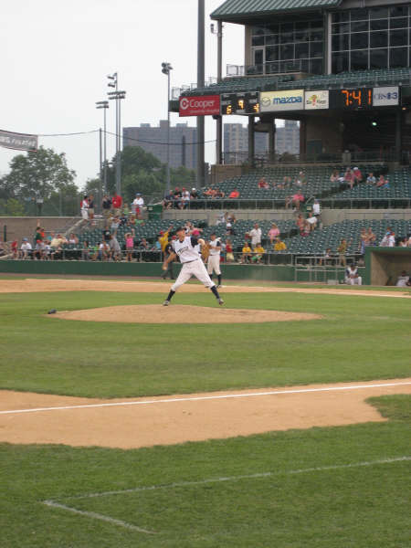 Nate Buttenfield pitching for Camden