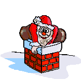 Santa down chimney