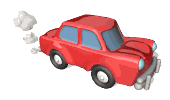 red car running