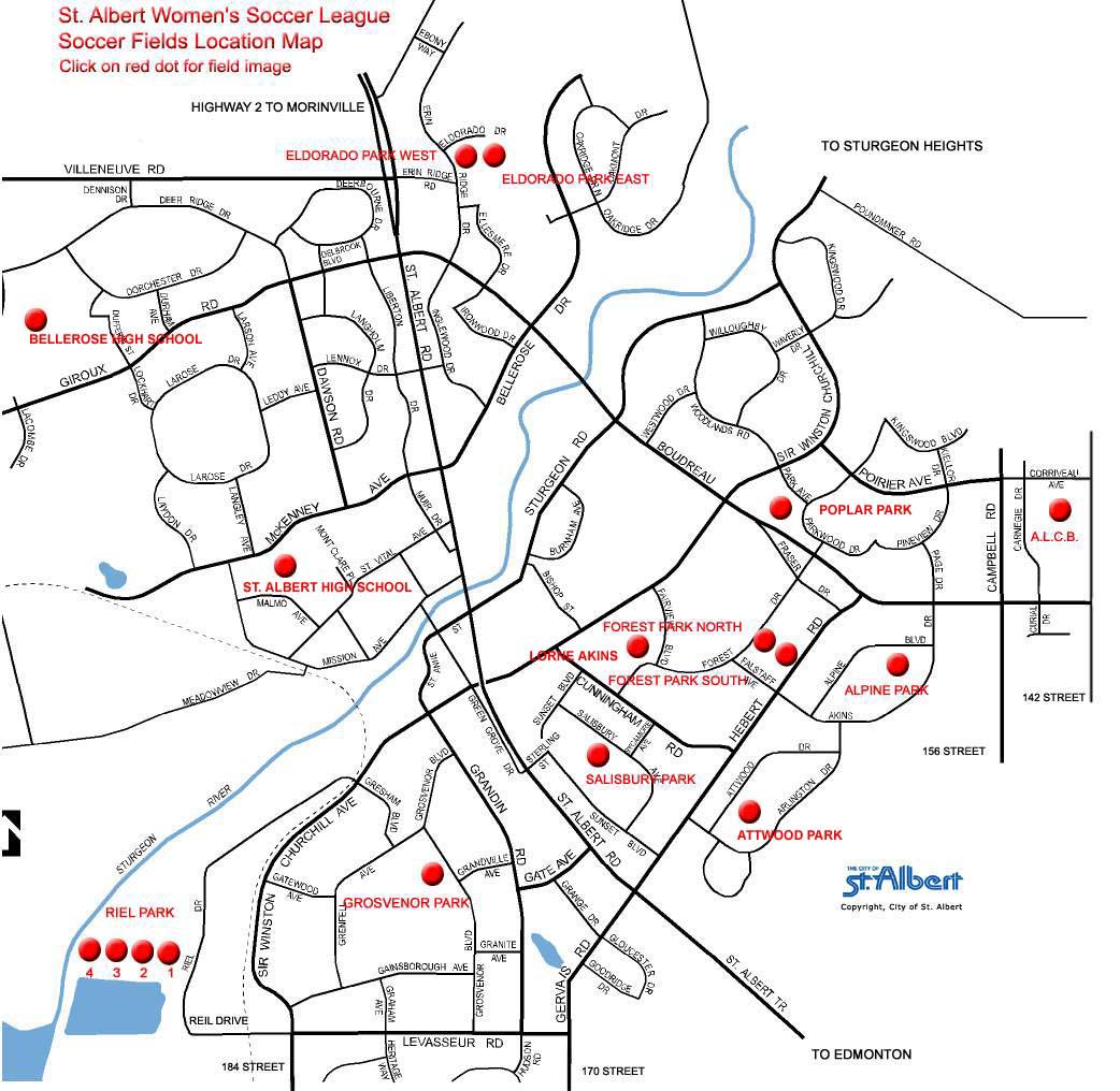 Map of Soccer Fields