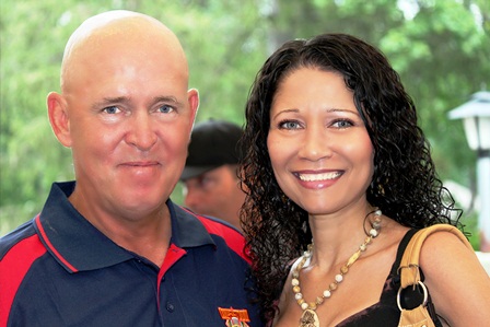 Head coach Mark Campbell and wife Liesel