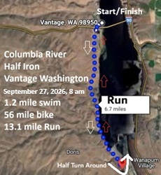 Columbia River Half Iron 1.2S, 56B, 13.1R