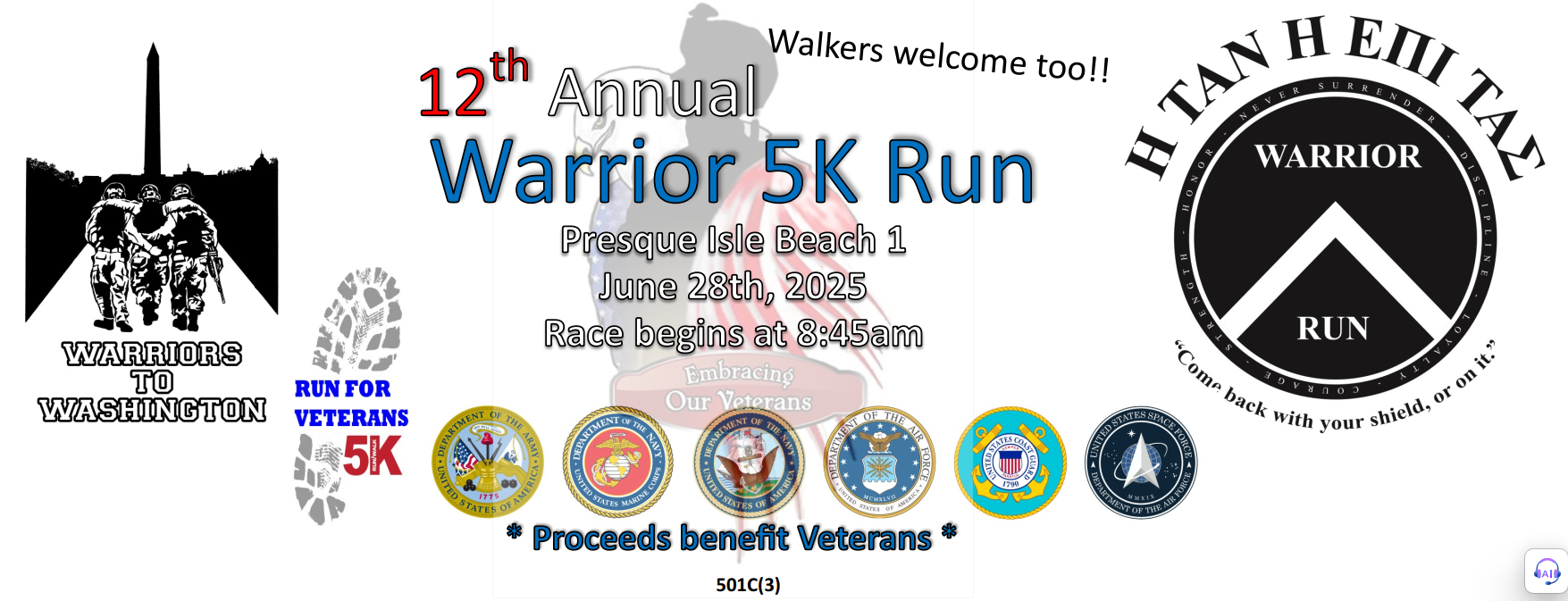 12th Annual Warrior 5K Run logo