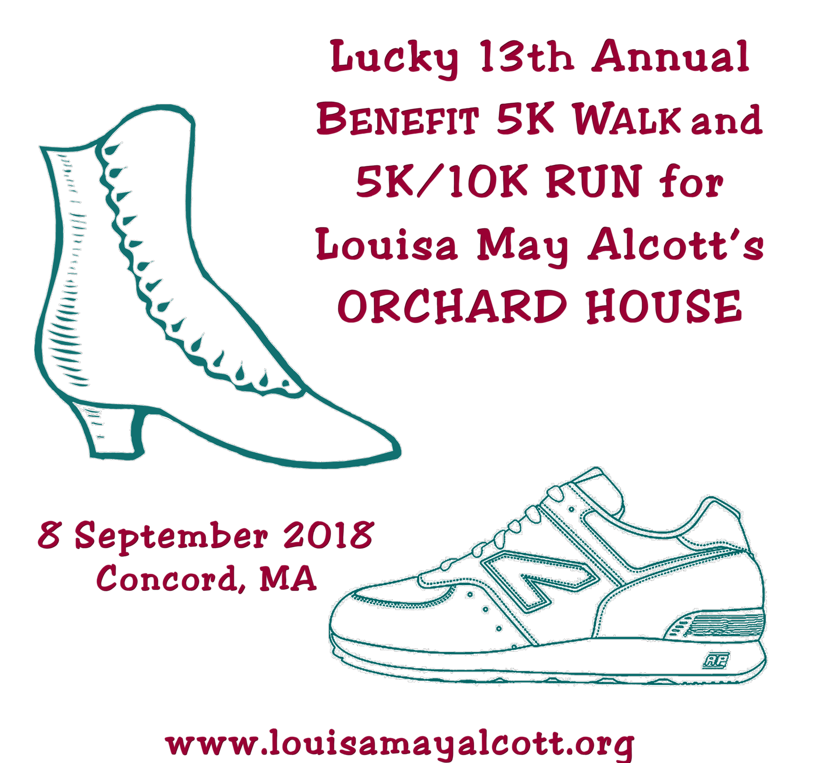 Lucky 13th Annual Benefit 5k 10k For Louisa May Alcott S