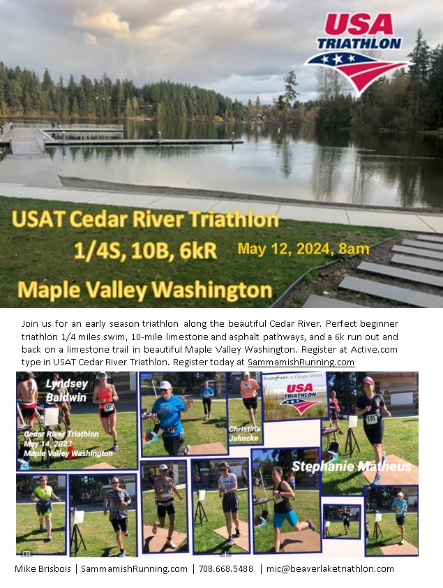 2024 Cedar River Triathlon Maple Valley, WA 2024 ACTIVE