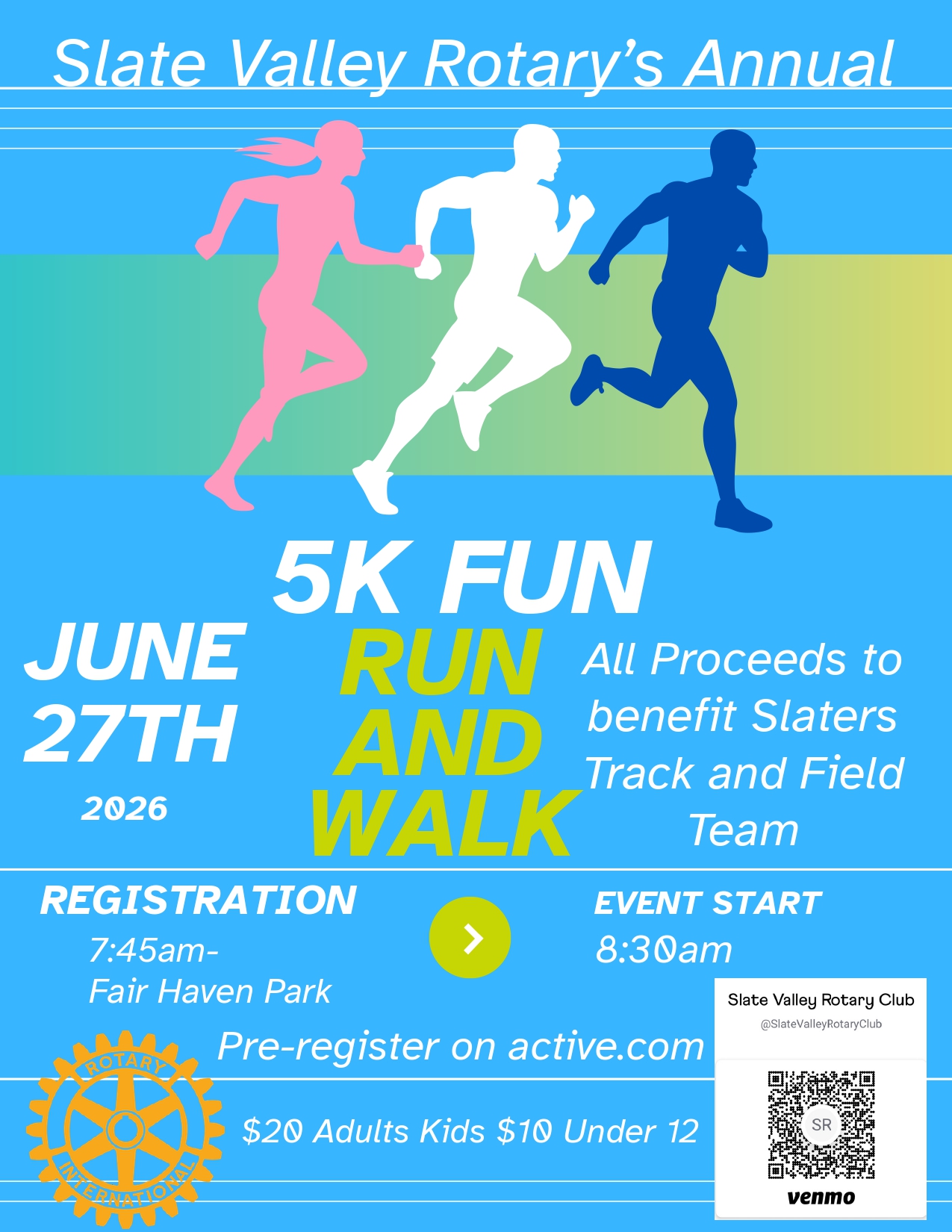Slate Valley Rotary's 5K Run logo