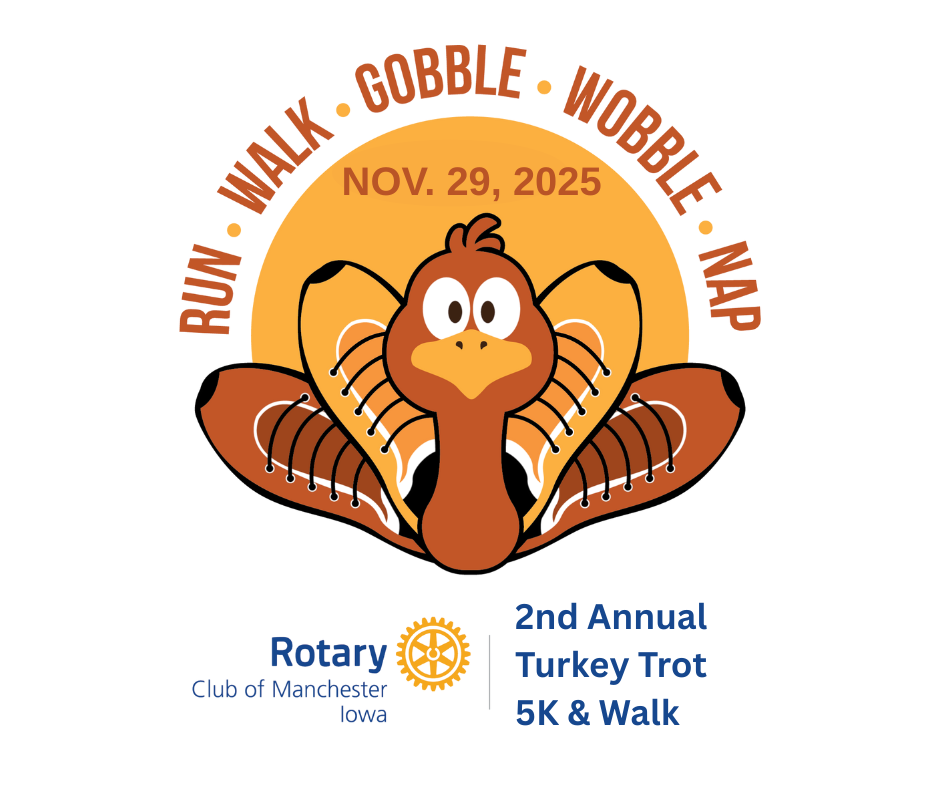 Rotary Club of Manchester Turkey Trot 5K and Walk 2025 logo