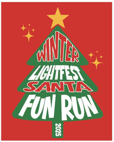 2025 Winter Lightfest Santa Fun Run logo