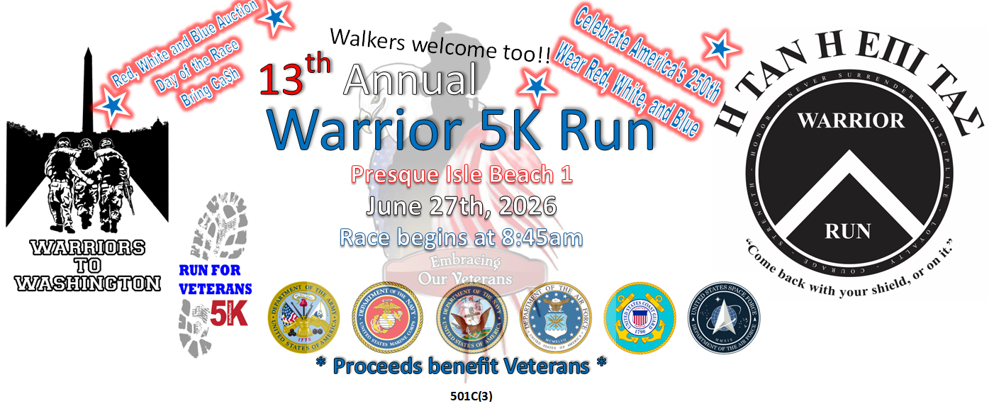 13th Annual Warrior 5K Run logo