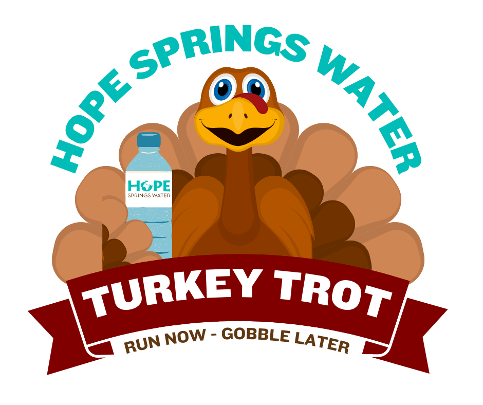 11/28/24 TURKEY TROT Athens Benefiting Hope Springs Water event Thanksgiving Morning Run logo