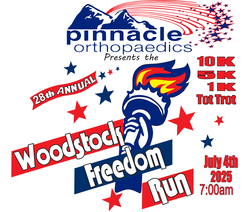 2025 Woodstock Freedom Run 5K/10K/1K/Tot Trot logo