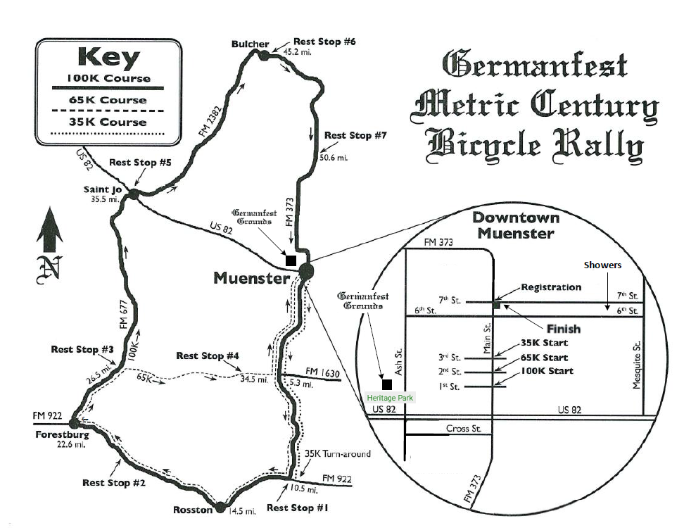 41st Annual Metric Century Germanfest Bicycle Rally Muenster, TX 2021