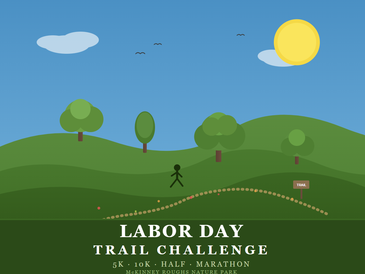 LABOR DAY TRAIL CHALLENGE 5K · 10K · Half · Marathon logo